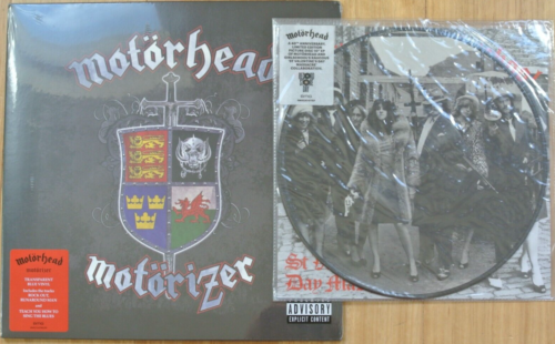 MOTORHEAD Motorizer LP Ltd Transp Blue Vinyl + St Valentine's Day EP 10"Pic Disc - Picture 1 of 2