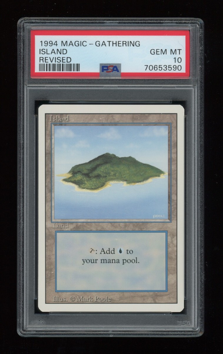 MTG Revised 3rd Edition ISLAND Basic Land PSA 10 GEM MINT Mark