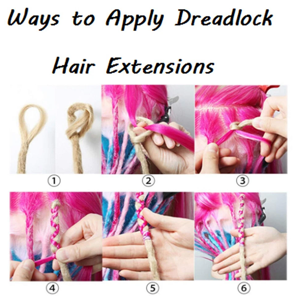 Extensiones de rastas largas rastas sintéticas cabello reggae estilo hip-hop SYF EE. UU. Foto 3 de 4