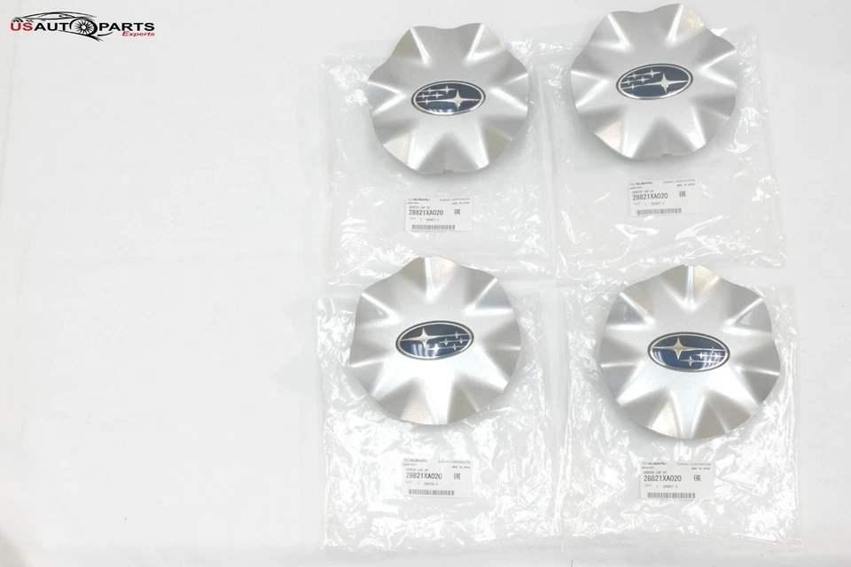 JUEGO DE 4 tapas centrales cubiertas de cubo de rueda plateadas genuinas Subaru para Tribeca 2006-2014 Foto 2 de 4