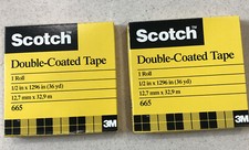 Scotch Double Coated Tape 665 1 Roll 1/2 in x 1296 in 36 yd 2 Pk