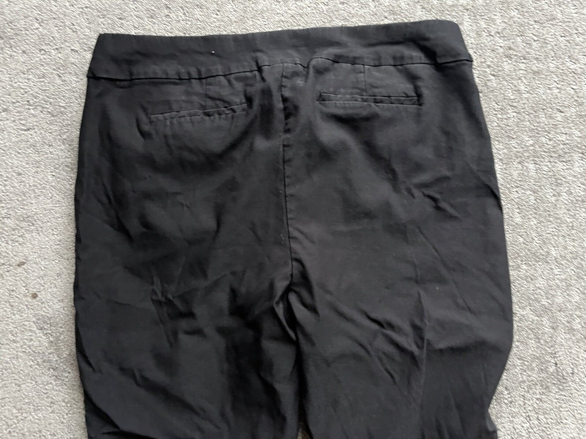 Chicos Pull On Stretch Pants Women's 3P(16P) Black Solid Pockets