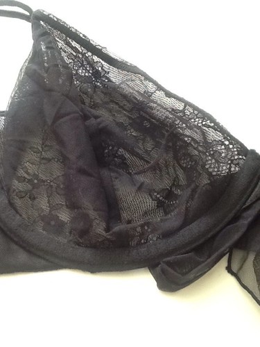 Sophia Theallet Sexy Lace Plunge Unlined Bra BLACK Bow Cacique Lane Bryant NWOT - Picture 10 of 12