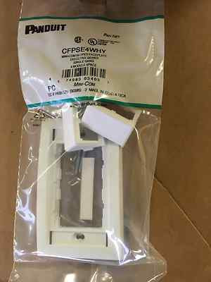 (7 PCS) Panduit CFPSE4WHY Executive Sloped 1-Gang 4-Port Mounting Faceplate Kit