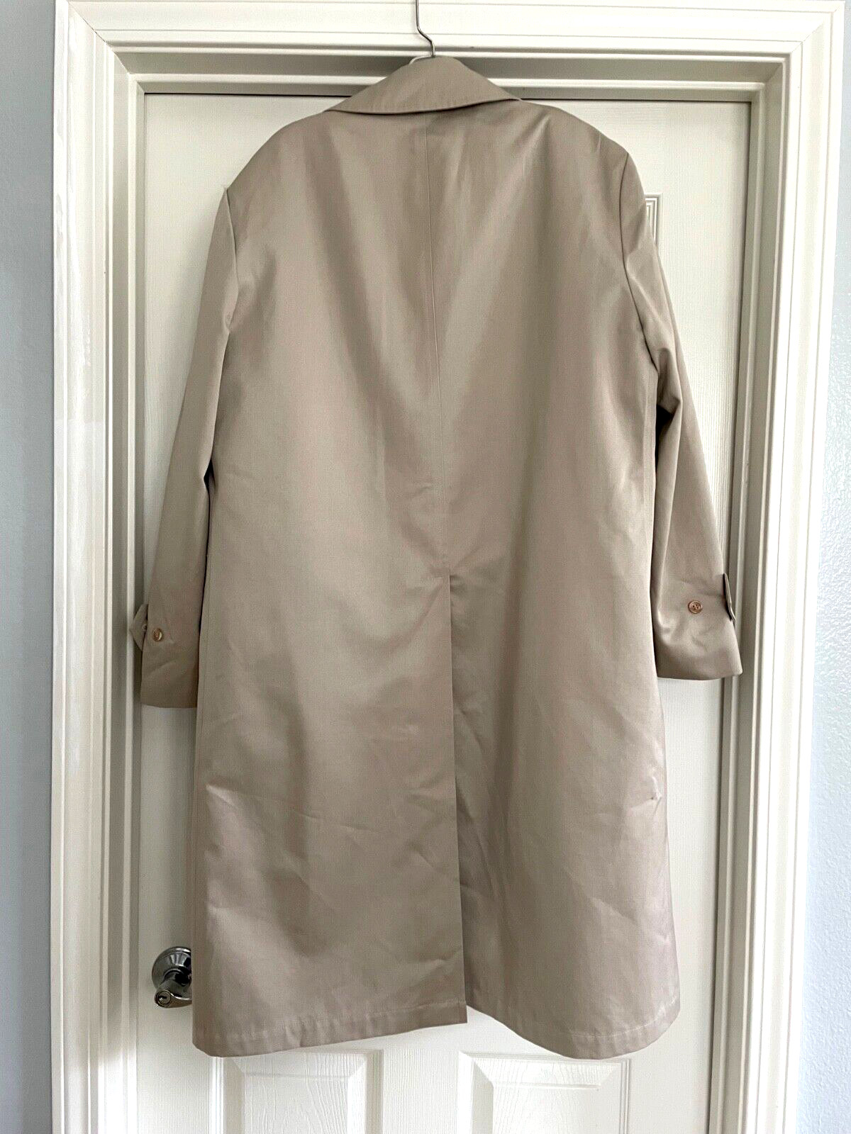 Mens London Towne Overcoat Trench Khaki Faux Fur Insert Vintage Size 40S