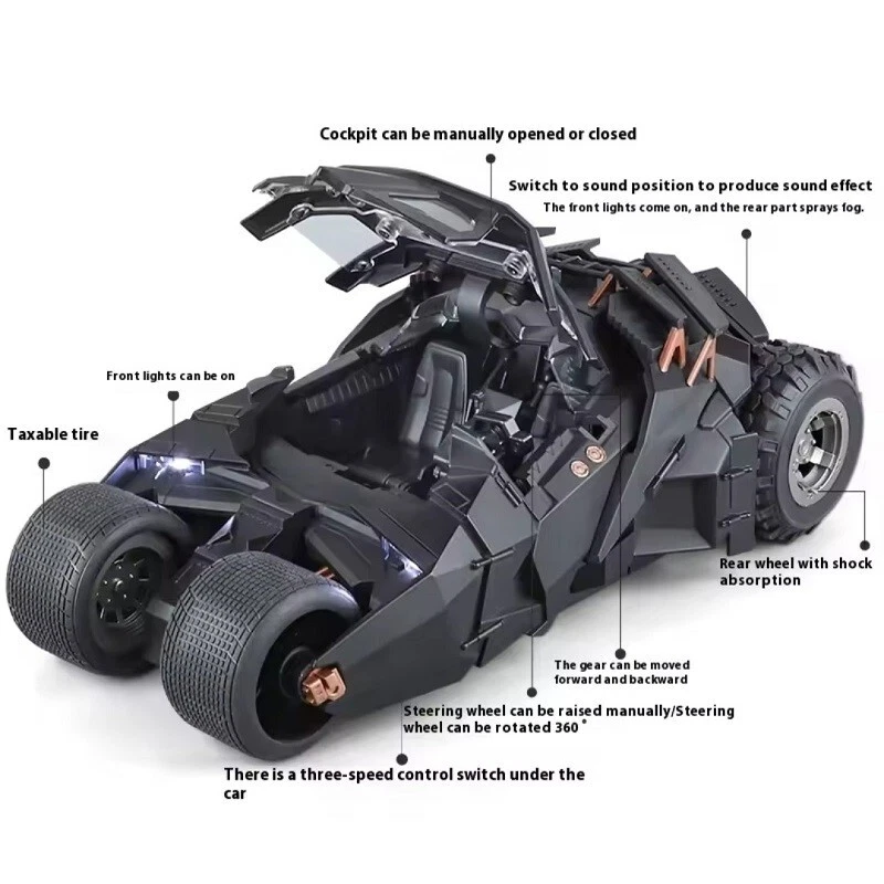 Modello AUTO x collezione BATMOBILE Tumbler 2005 MACCHINA BATMAN DC Diecast 1:18 - Immagine 2 di 4