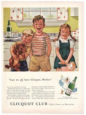 Clicquot Club Ginger Ale Print Ad Vintage Advertisement Soda Advertising 1942