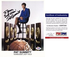TO JAMES - Pat Summitt Signed Tennessee Lady Vols 8x10 Photo Died 2016 + PSA/DNA