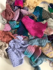 Lot of Miscellaneous Yarn Swatches, Multi Col...