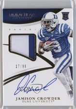 2015 Panini Immaculate Collegiate 17/99 Jamison Crowder #334 Patch Auto w4n