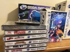 Vintage Sega Saturn In Box With Games, Controller, And Extras!