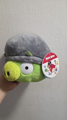 Angry Birds Plüschtier Schwein grün mit grauem Helm, (30cm)