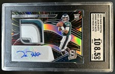 2020 Panini Spectra Jalen Hurts Patch Hyper Auto RC #/75 Eagles SGC 8.5 10