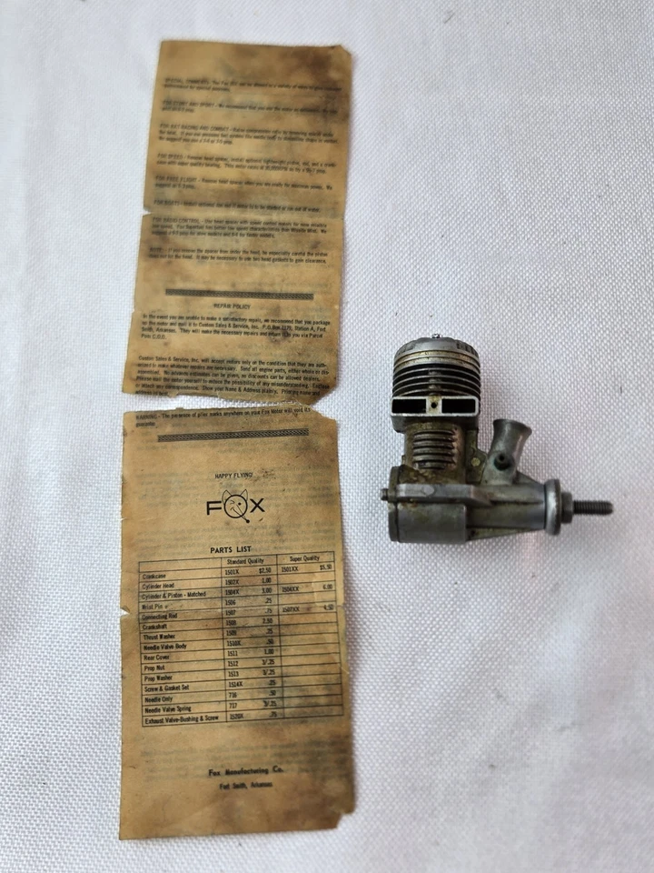 Vintage 15 RC  Model Airplane engine with Engine Diagram  - Image 4 of 4