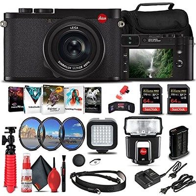 Leica Q2 Digital Camera (19050) + SF40 Flash + 2x 64GB Memory Card + More Bundle