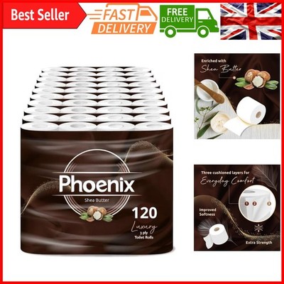 Luxus Sheabutter 3-lagig gesteppte Toilettenpapierrollen Großpackung - weich, recycelbar &...
