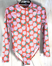 Hanna Andersson 10 Girls Rash Guard Swim Suit Sweet Begonia Strawberry