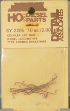 Detail Associates HO SY 2205 Diesel Loco Coupler Lift bar (set of 10)
