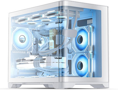 Pegasus Micro ATX PC Case Dual Chamber 270° Full View Tempered Glass Huge Space
