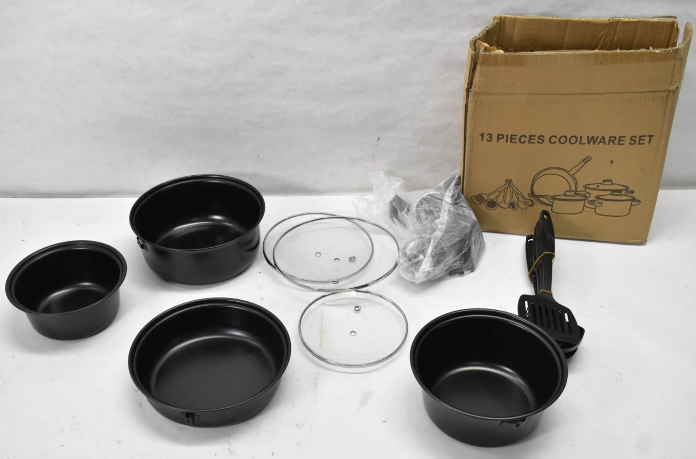 13 Piece Stainless Steel Cookware Set Black Pots & Pans Small Size Pack