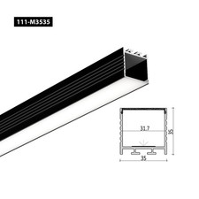 1M Black Aluminium LED Profile Channel with Diffuser – V/U Shape for LED Strips