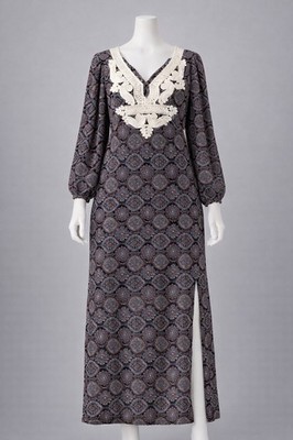 Calypso St. Barth Dress Large Brown Silk Embroidered Kaftan Boho Resort NEW
