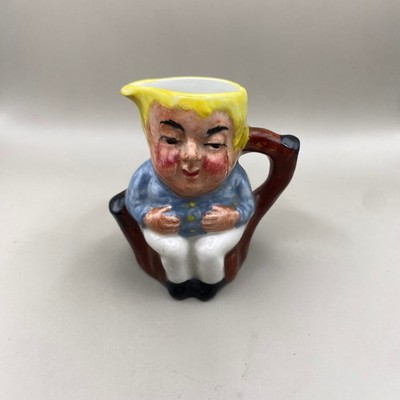 Artone England Miniature Toby Jug Character Pitcher Ceramic Figural Creamer 3in