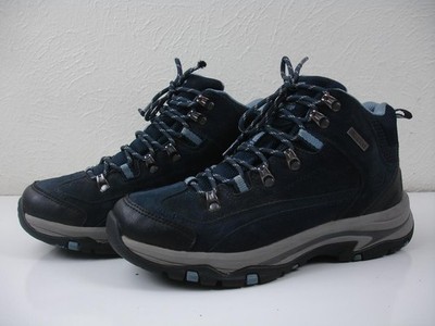 Skechers Womens 9 M Relaxed Fit Trego Alpine Waterproof Hiking Boots Navy 167004