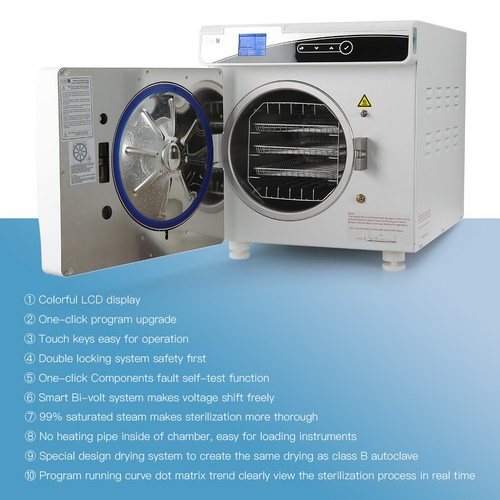 Sterilizzatore a Vapore Autoclave Medicale Odontoiatrico 22L LCD Sterilizzazione Funzione Asciugatura - Foto 23 di 24