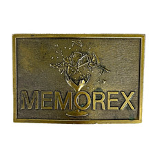 Memorex Audio Tape Vintage Brass Belt Buckle Off To The Races 1976 Lewis Chicago