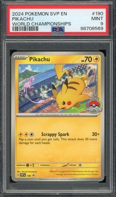 2024 Pokemon PSA 9 SVP EN Pikachu World Championships BSP 190 promo card  Hawaii
