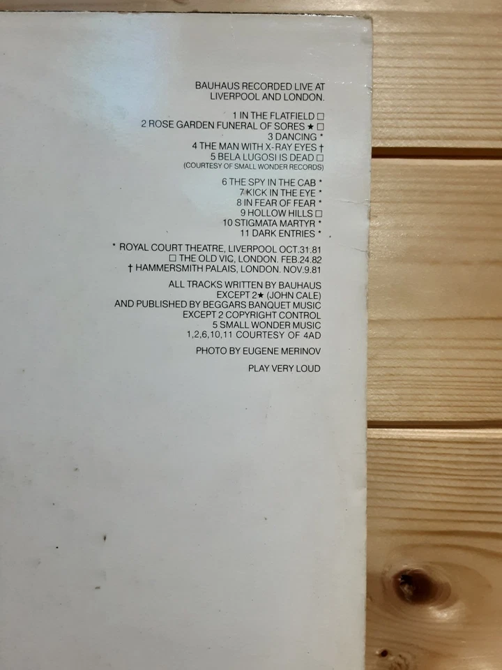 Bauhaus Press The Eject And Give Me The Tape 12 " Vinyl Lp Ex Condition - Image 3 of 4