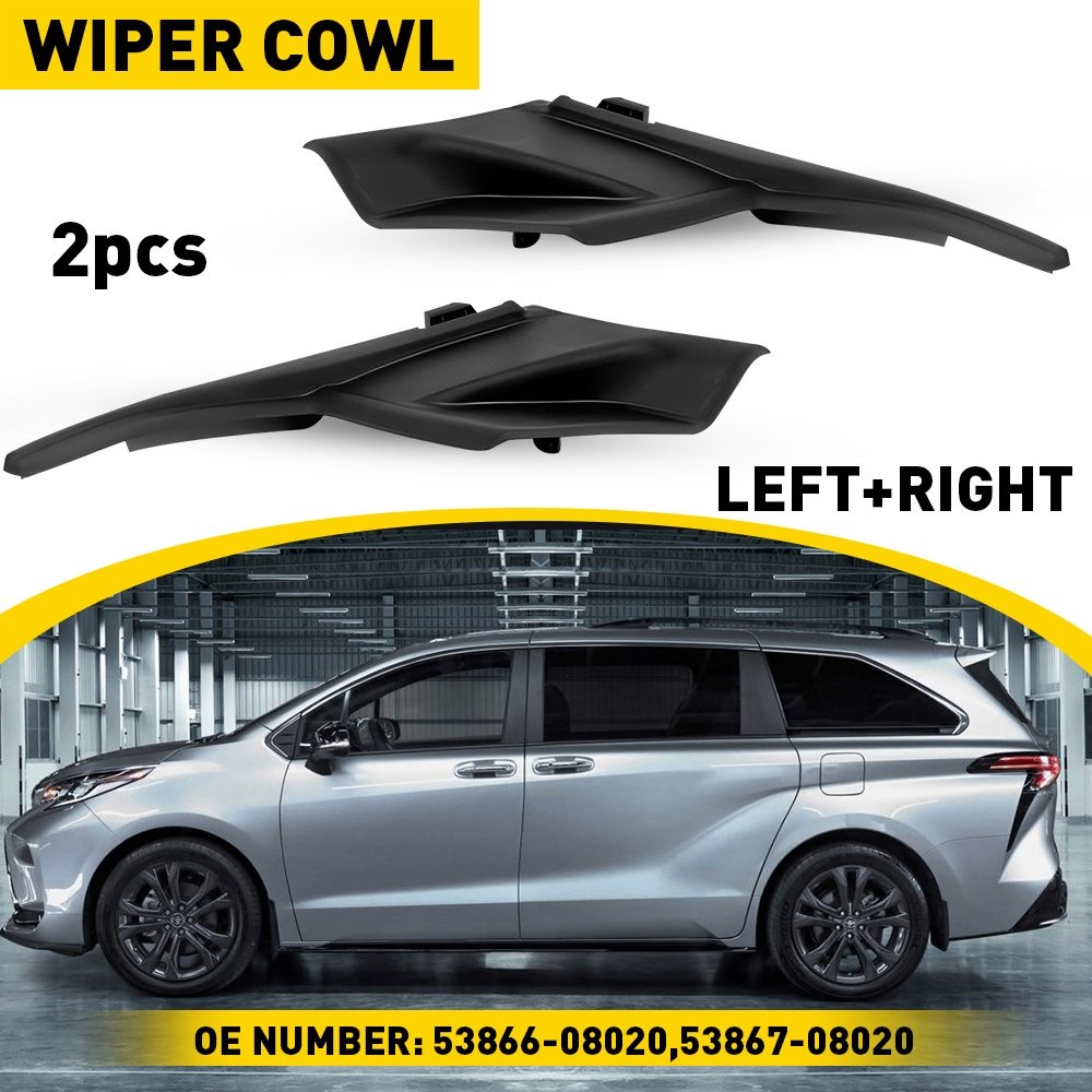 Windshield Wiper Cowl Trim Panel Side Fender Hood End Caps Fit Toyota Sienna Van