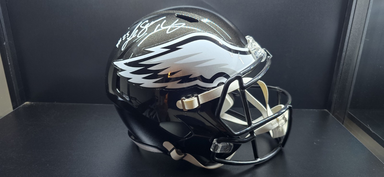 LeSean McCoy Autographed Signed Philadelphia Eagles ALT Black Replica Helmet Beckett 