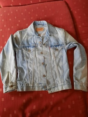 Levis Jeansjacke, used Look, mit Rückenmotiv, Gr. S