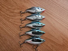 (5) Bill Lewis Rat-L-Trap 1/4 oz Lipless Crankbait Fishing Lures, Lot of 5 