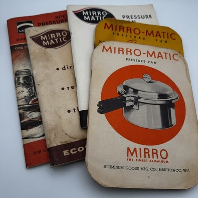 Vintage MIRRO-MATIC Pressure Pan  Instructions TimeTables & Recipes Lot of 5