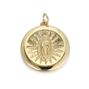 Authentic 2PCS 18K Gold Plated Christian Charm Pendant 19X24mm GYJ57-069