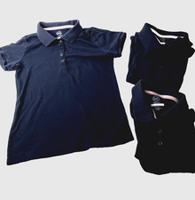 WONDER NATION Navy Blue Polo Shirt Girl's School Uniform Short Sleeve Size 7/8 M
