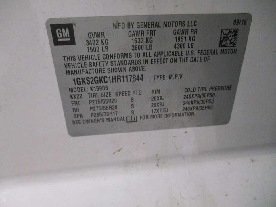 Used Hatch Lift Support fits: 2017 Gmc Yukon xl 1500  Grade A - Image 4 of 4