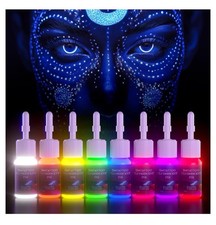 8Color Fluorescent Tattoo Ink Set, 8Pcs Tattoo Ink Color Set,Glow in The Blac...