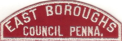 BOY SCOUT RWS EAST BOROUGHS / COUNCIL PENNA. RED & WHITE FULL STRIP