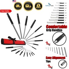 Punch Set 9pc Chrome Vanadium Steel Nail Punch Kit for Gun Watch Repair