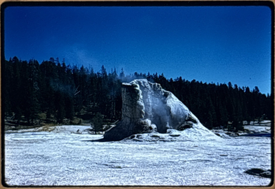 #ad 1962 Castle Geyser Yellowstone National Park Kodachrome 35mm Slide $14.88