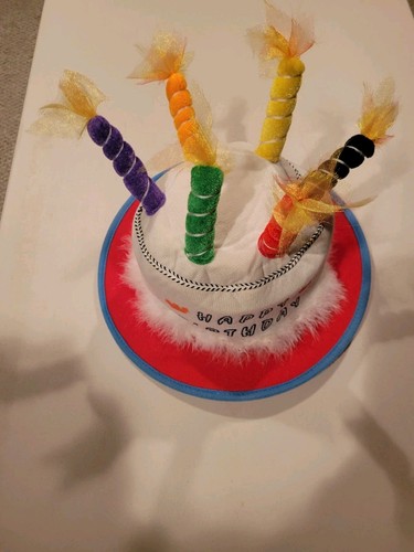 Unbranded Used Happy Birthday Kids Party Hat w/Multicolored Candle Accessory Cap
