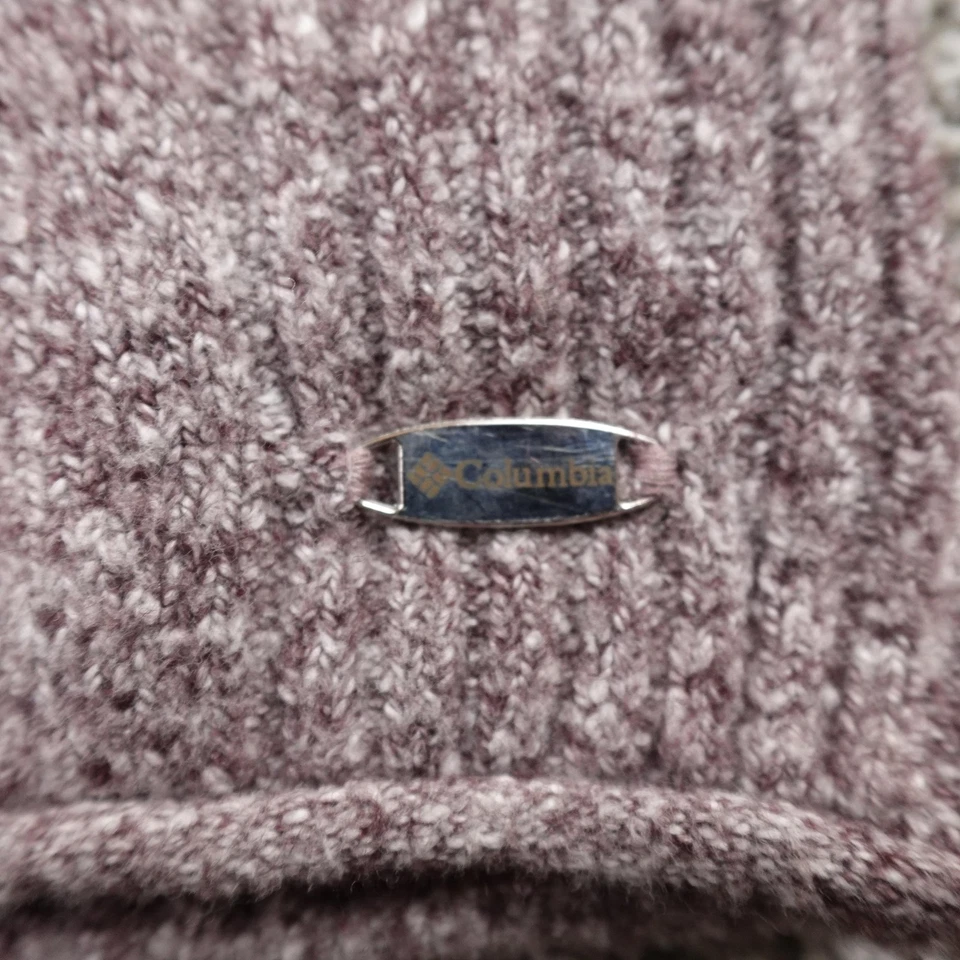 Columbia 毛衣女式 L 紫色 Heather Ragg 罗纹针织套衫高领 — 第 4/4 张图片