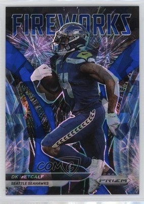2021 Panini Prizm Fireworks Blue Ice Prizm 23/99 DK Metcalf #F-10 0n64