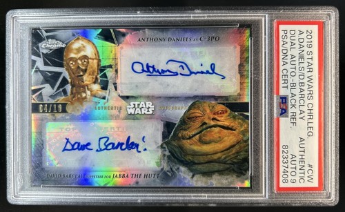 2019 Topps Chrome Star Wars Anthony Daniels David Barclay Auto #/10 PSA Auto 9