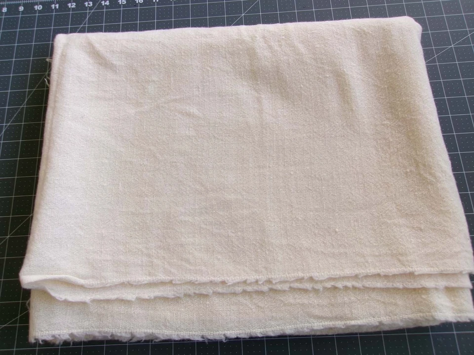 Tela tejida 100 % lana vintage traje hilado a mano tweed blanco natural Boucle Slub Foto 3 de 4