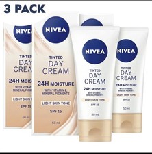 3X NIVEA Tinted Day Cream 50ml SPF15 Light Skin Tone Moisturiser BB Cream 24H